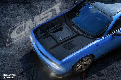 CMST Tuning Carbon Fiber Glass Clearview Hood Bonnet for Dodge Challenger 2008-ON