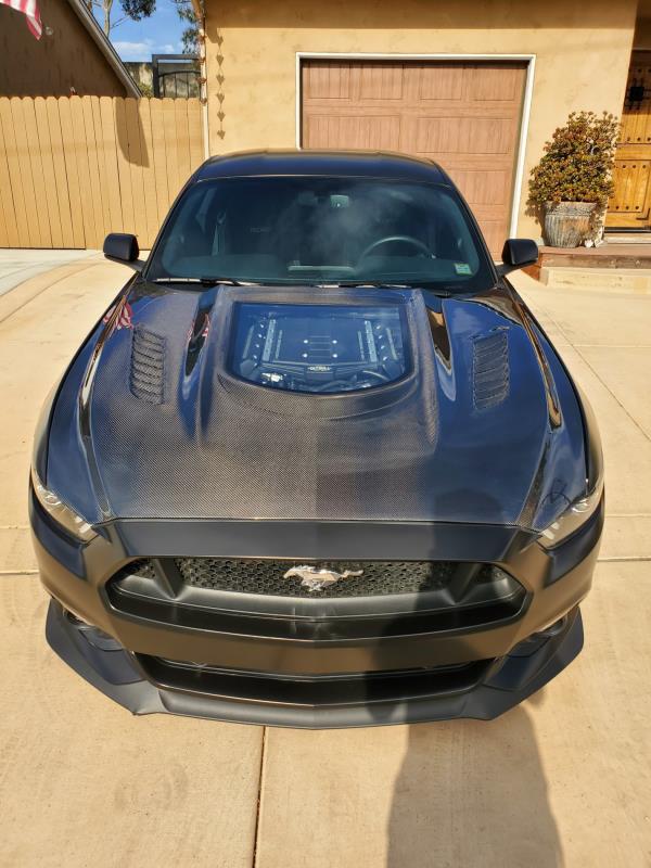 CMST Tuning Carbon Fiber Glass Transparent Hood for Ford Mustang S550.1 2015- 2017
