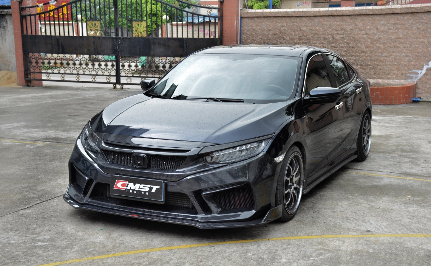 CMST Carbon Fiber Front Bumper & Front Lip for Tuning Honda Honda 10th Gen Civic
