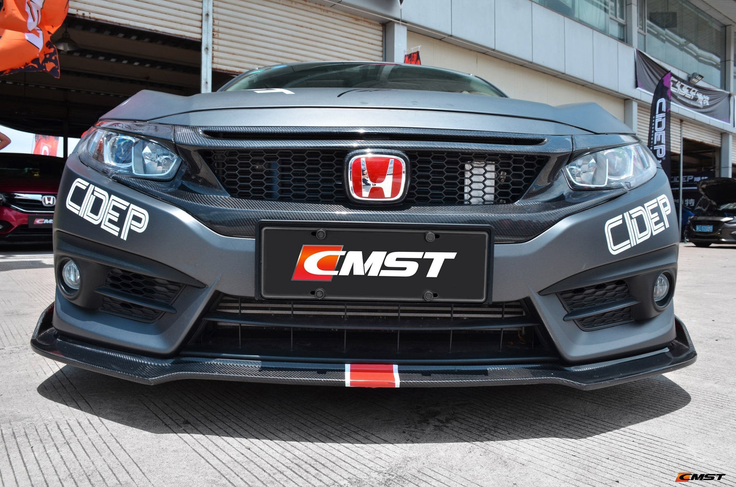 CMST Tuning Carbon Fiber Front Grill & Eye Lid Eyebrows for Honda 10th Gen Civic