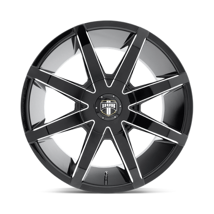Set of 4: DUB S109 Push Wheel, 20x8.5 +10 Offset 5x115/5x120.65, Gloss Black Milled - S109208506+10