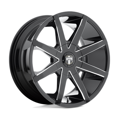 Set of 4: DUB S109 Push Wheel, 20x8.5 +35 Offset 5x108/5x114.3, Gloss Black Milled - S109208502+35