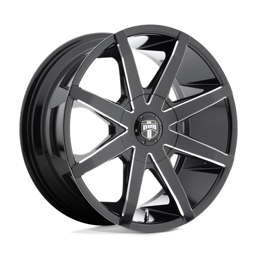 Set of 4: DUB S109 Push Wheel, 20x8.5 +10 Offset 5x115/5x120.65, Gloss Black Milled - S109208506+10