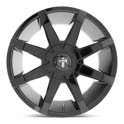 Set of 4: DUB S110 Push Wheel, 22x9.5 +15 Offset 5x115/5x120.65, Gloss Black - S110229506+15
