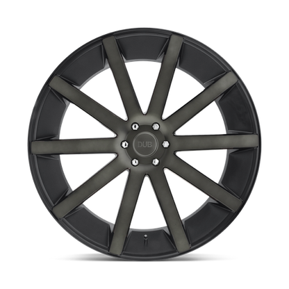 Set of 4: DUB S121 Shot Calla Wheel, 22x9.5 +20 Offset 6x139.7, Matte Black Double Dark Tint - S121229584+20