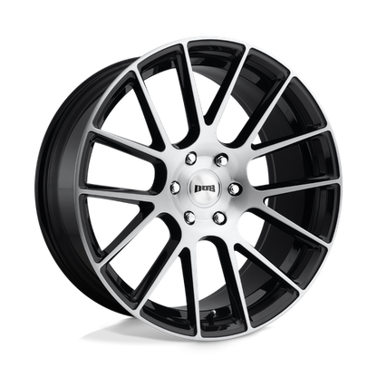 Set of 4: DUB S206 Luxe Wheel, 22x9.5 +20 Offset 6x139.7, Gloss Black Brushed - S206229577+20