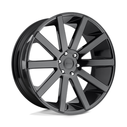 DUB S219 Shot Calla Wheel, 22x9.5 +20 Offset 6x139.7, Gloss Black - S219229584+20