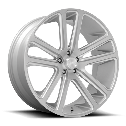 Set of 4: DUB S257 Flex Wheel, 22x9.5 +10 Offset 5x127, Gloss Silver Brushed Face - S257229573+10