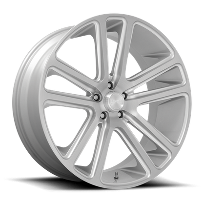 DUB S257 Flex Wheel, 24x10.0 +10 Offset 5x127, Gloss Silver Brushed Face - S257240073+10
