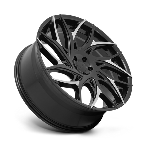 Set of 4: DUB S259 G.O.A.T. Wheel, 24x10.0 +15 Offset 5x115, Gloss Black With Machined Spokes - S259240090+15