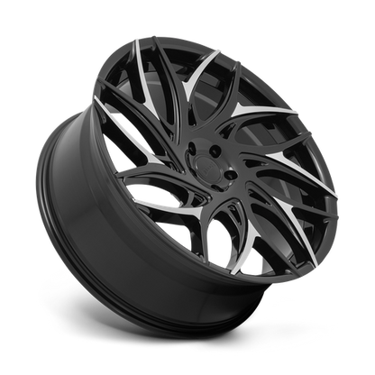 Set of 4: DUB S259 G.O.A.T. Wheel, 24x10.0 +15 Offset 5x115, Gloss Black With Machined Spokes - S259240090+15