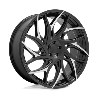 Set of 4: DUB S259 G.O.A.T. Wheel, 20x9.0 +35 Offset 5x127, Gloss Black With Machined Spokes - S259209075+35