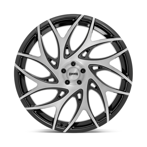 Set of 4: DUB S260 G.O.A.T. Wheel, 20x9.0 +35 Offset 5x127, Brushed Face With Gloss Black Dark Tint Spokes - S260209075+35