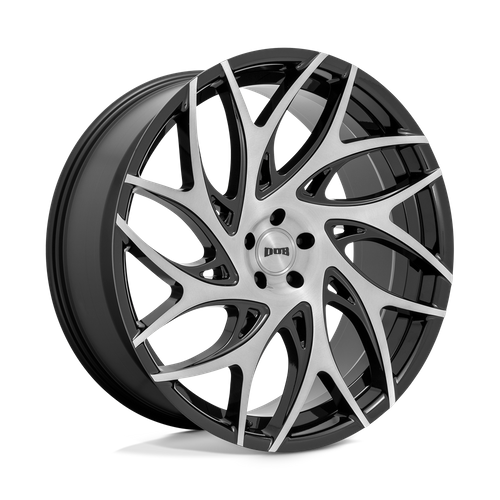 Set of 4: DUB S260 G.O.A.T. Wheel, 20x9.0 +35 Offset 5x127, Brushed Face With Gloss Black Dark Tint Spokes - S260209075+35