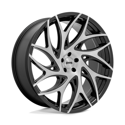 Set of 4: DUB S260 G.O.A.T. Wheel, 26x10.0 +10 Offset 5x127, Brushed Face With Gloss Black Dark Tint Spokes - S260260073+10