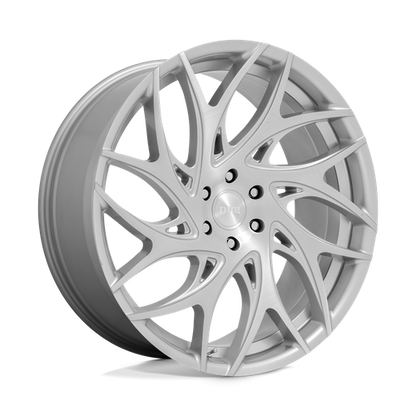 Set of 4: DUB S261 G.O.A.T. Wheel, 24x10.0 +25 Offset 5x139.7, Silver Brushed Face - S2612400B4+25