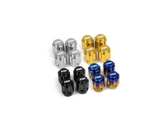 Spline Titanium Valve Stem Caps (sold as set)