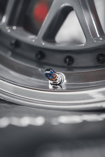 Spline Titanium Valve Stem Caps (sold as set)