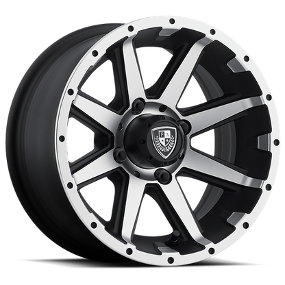 Set of 4: Fairway Alloys Fa135 Rebel Wheel, 12x6.0 -23 Offset 4x101.6, Machined Matte Black - FA-135-M