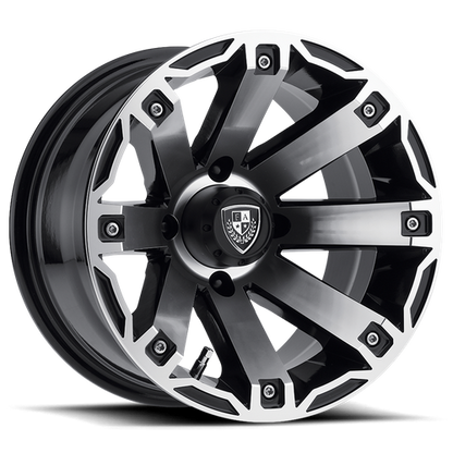 Set of 4: Fairway Alloys Fa143 Rage Wheel, 12x7.0 -47 Offset 4x101.6, Machined Gloss Black - FA-143-M