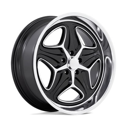 Foose F171 Merlot Wheel, 22x9.0 +15 Offset 5x127, Gloss Black Machined - F17122907355