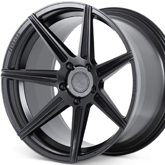 20" (Full Staggered Set) Ferrada F8-FR7 20x10.5 20x11.5 Matte Black Wheels