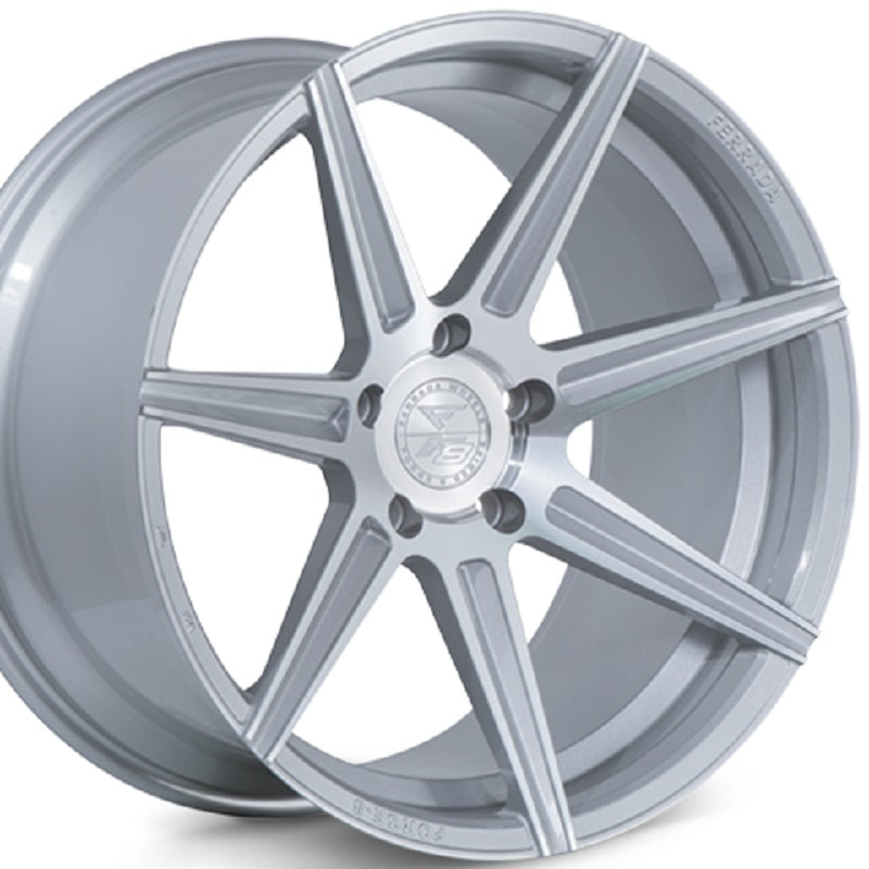 20" (Full Staggered Set) Ferrada F8-FR7 20x9 20x11.5 Machine Silver Wheels-C-Dub Tech