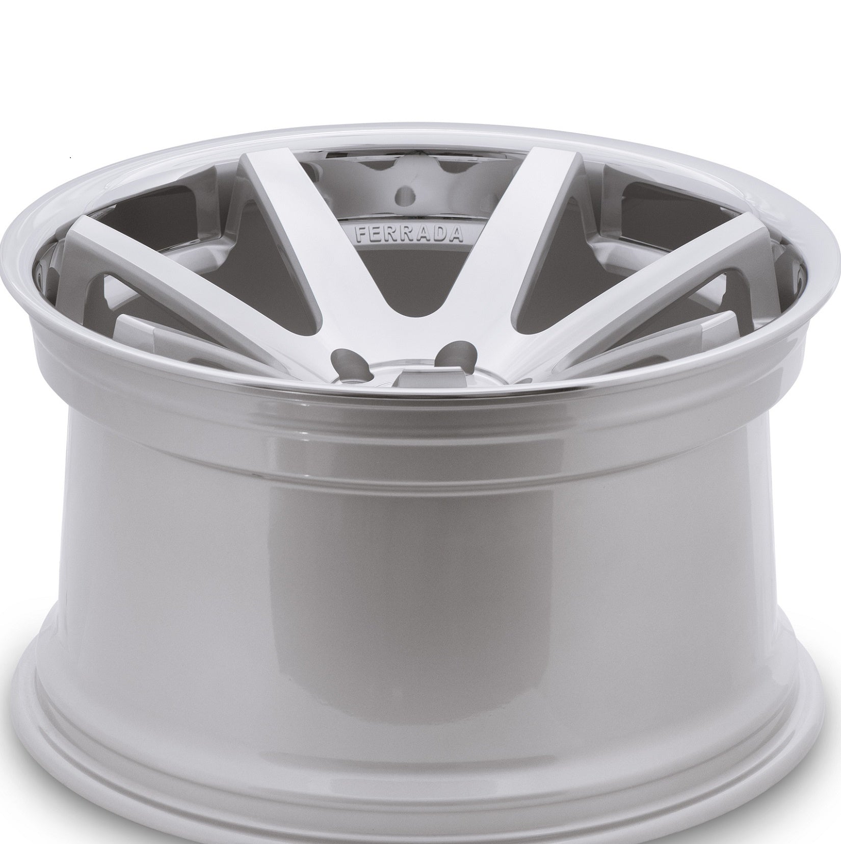 22" (Full Staggered Set) Ferrada FR1 22x9 22x10.5 Machine Silver w/chrome Lip Wheels-C-Dub Tech