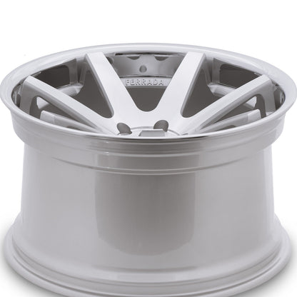 20" (Full Staggered Set) Ferrada FR1 20x10.5 20x11.5 Machine Silver w/Chrome Lip Wheels-C-Dub Tech