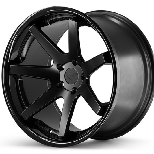 22" (Full Staggered Set) Ferrada FR1 22x9 22x10.5 Matte Black w/Gloss Black Lip Wheels-C-Dub Tech
