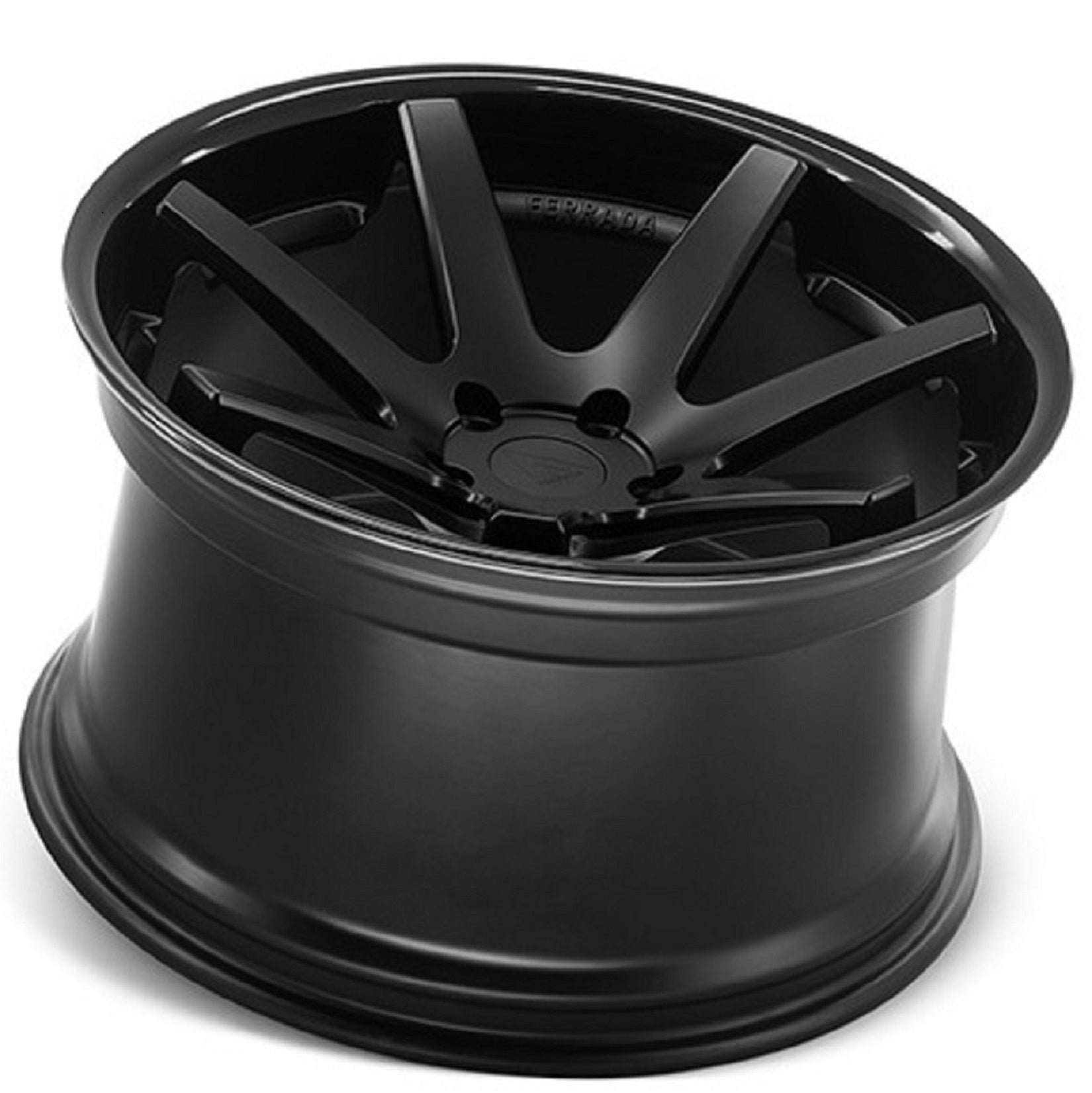 22" (Full Staggered Set) Ferrada FR1 22x9 22x10.5 Matte Black w/Gloss Black Lip Wheels-C-Dub Tech