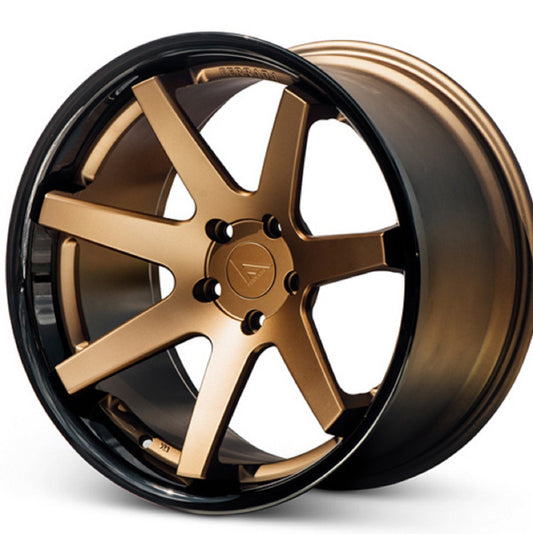 22" (Full Staggered Set) Ferrada FR1 22x9 22x10.5 Matte Bronze w/Gloss Black Lip Wheels-C-Dub Tech