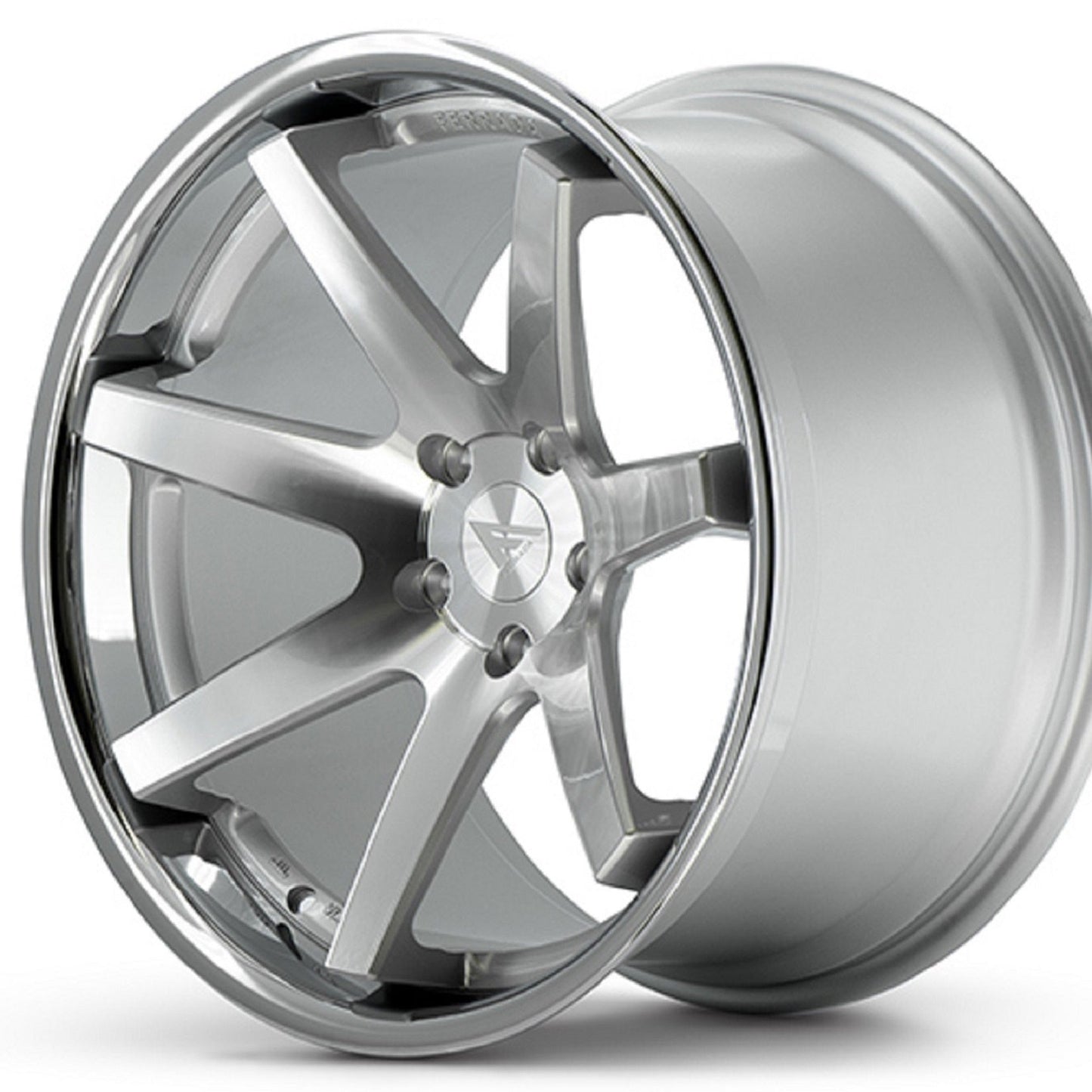 22" (Full Staggered Set) Ferrada FR1 22x9.5 22x11 Machine Silver w/Chrome Lip Wheels-C-Dub Tech