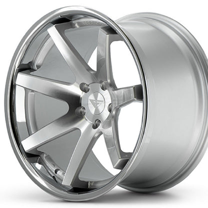 22" (Full Staggered Set) Ferrada FR1 22x9.5 22x11 Machine Silver w/Chrome Lip Wheels-C-Dub Tech