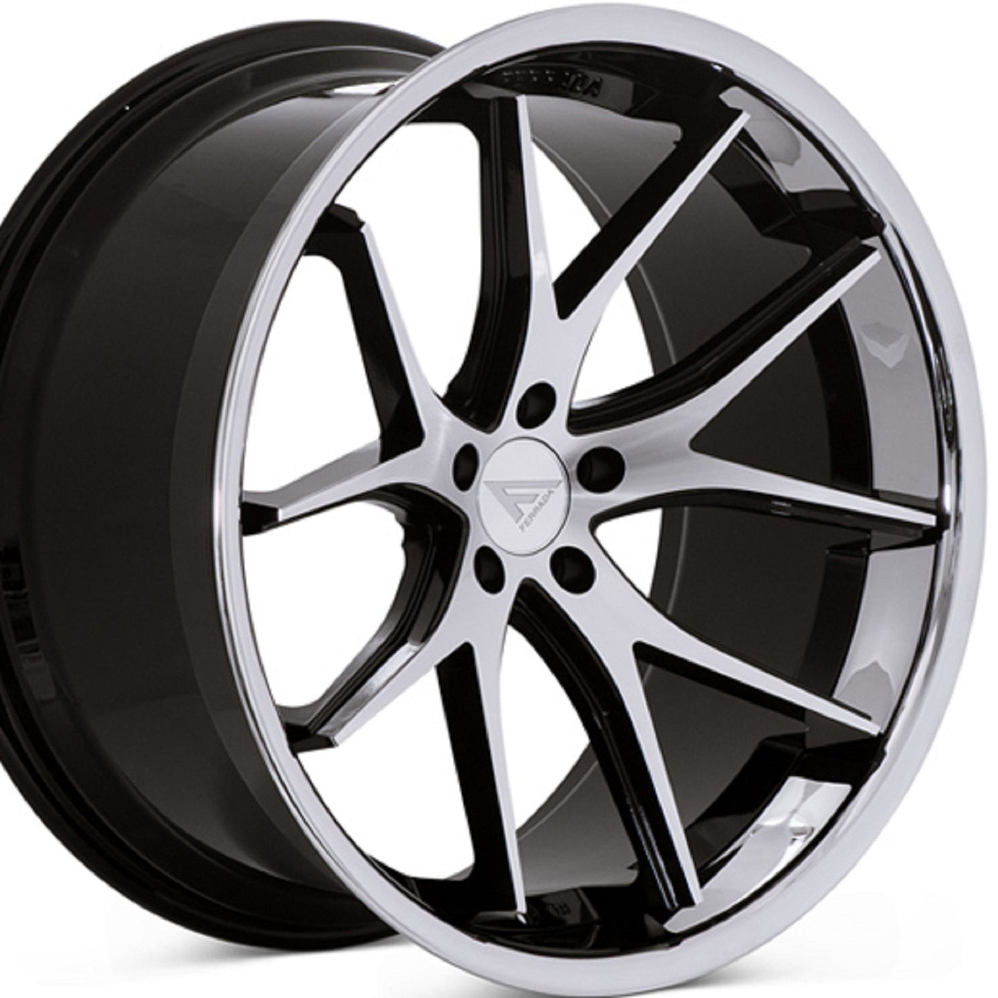 22x9 Ferrada FR2 Machine Black w/chrome Lip Wheel-C-Dub Tech