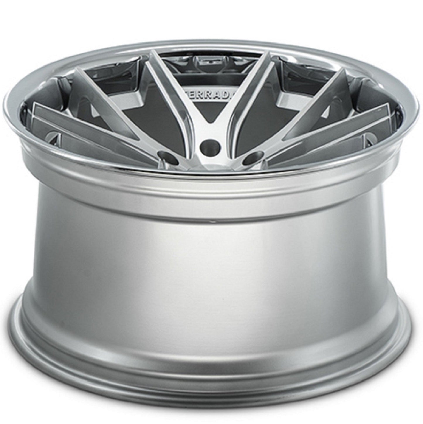 22x10.5 Ferrada FR2 Machine Silver w/chrome Lip Wheel-C-Dub Tech