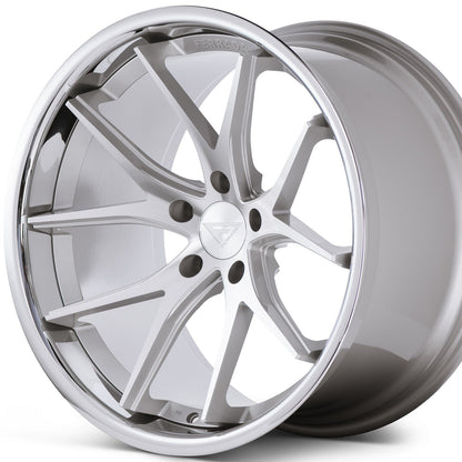 20x10 Ferrada FR2 Machine Silver w/Chrome Lip Wheel-C-Dub Tech