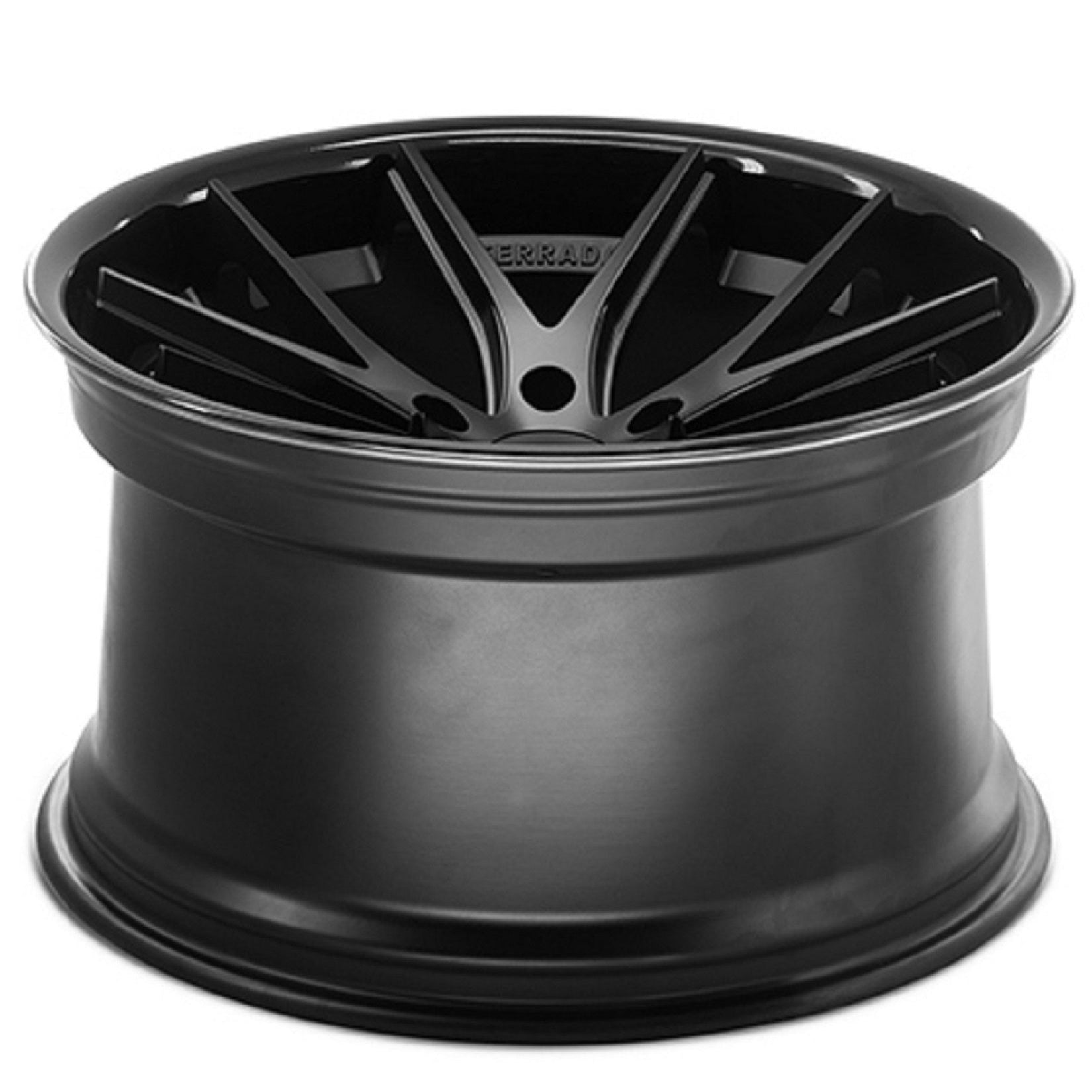 20" (Full Staggered Set) Ferrada FR2 20x10.5 20x11.5 Matte Black w/Gloss Black Lip Wheels-C-Dub Tech