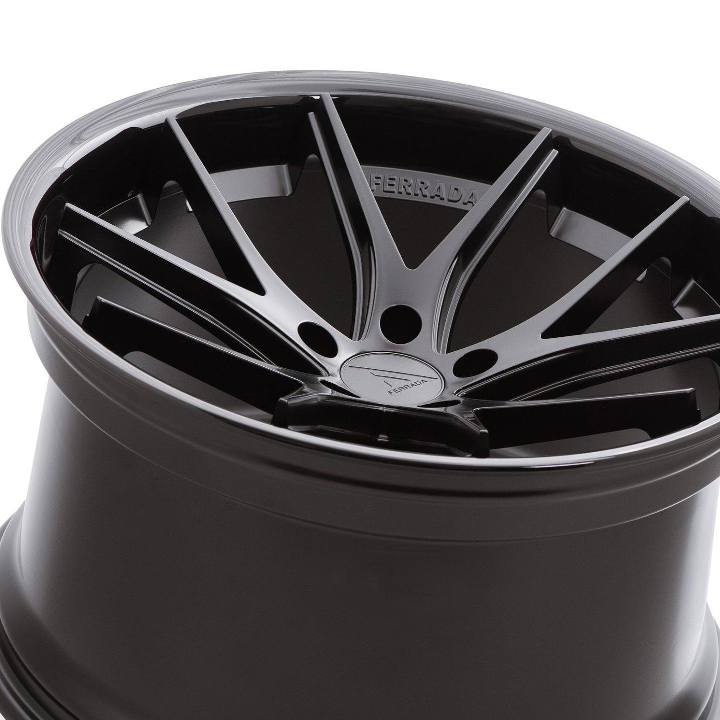 22" (Full Staggered Set) Ferrada FR2 22x9 22x11 Matte Black w/Gloss Black Lip Wheels-C-Dub Tech