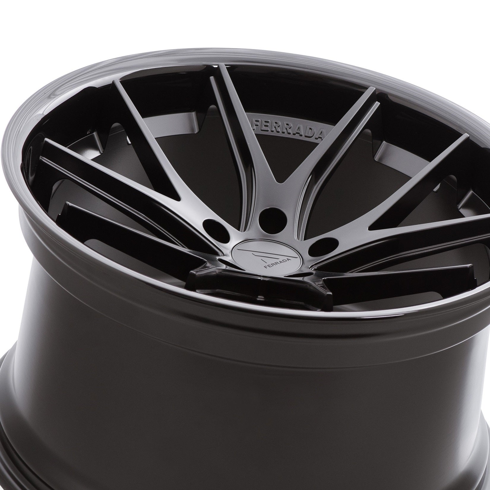 22" (Full Staggered Set) Ferrada FR2 22x9 22x11 Matte Black w/Gloss Black Lip Wheels-C-Dub Tech