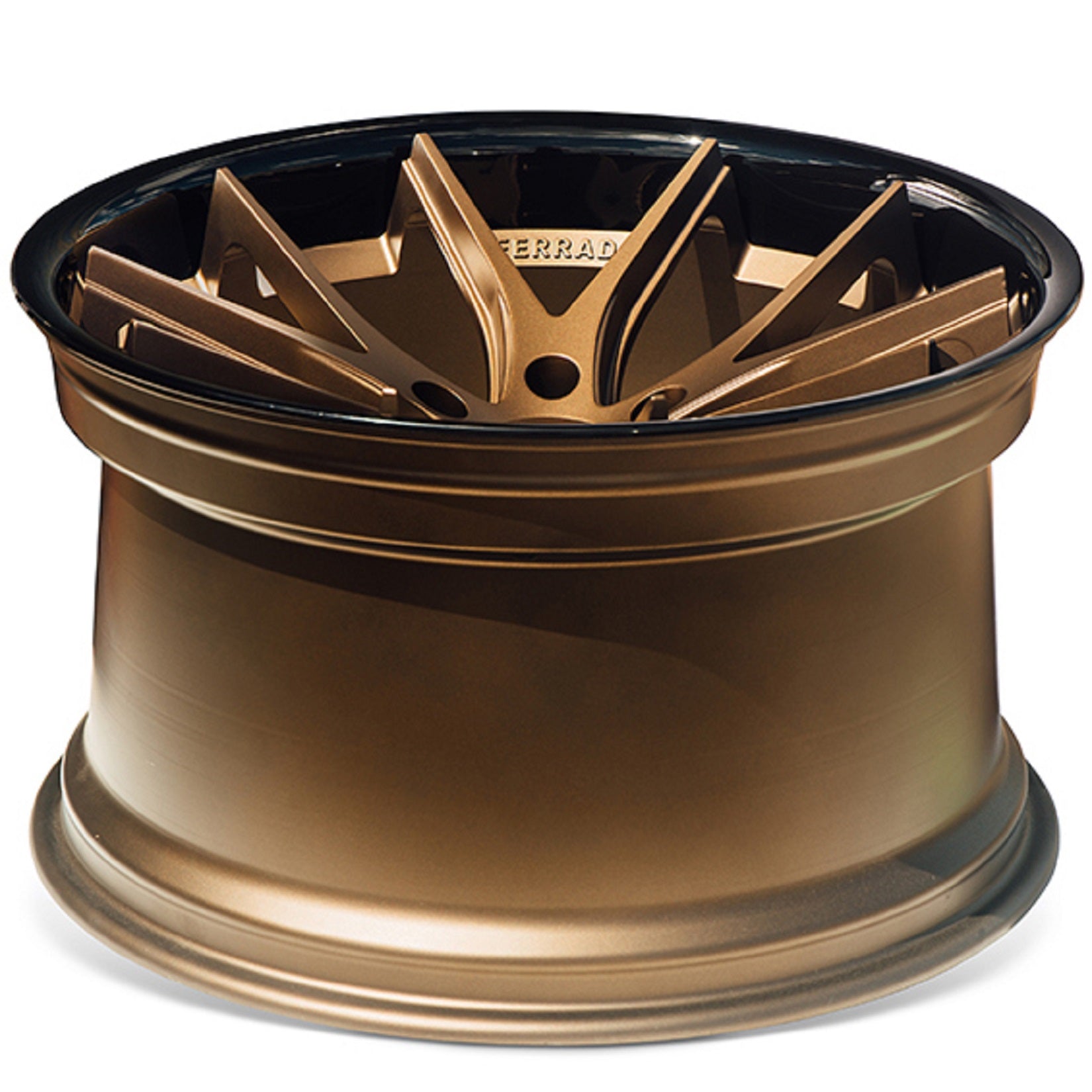 22" (Full Staggered Set) Ferrada FR2 22x9 22x11 Matte Bronze w/Gloss Black Lip Wheels-C-Dub Tech