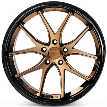 19x8.5 Ferrada FR2 Matte Bronze w/Gloss Black Lip Wheel