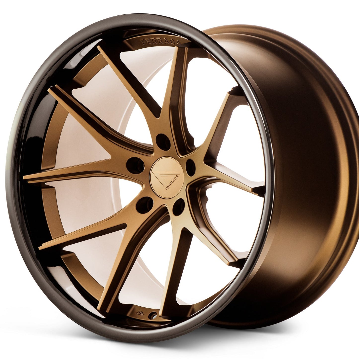 22" (Full Staggered Set) Ferrada FR2 22x9 22x11 Matte Bronze w/Gloss Black Lip Wheels-C-Dub Tech