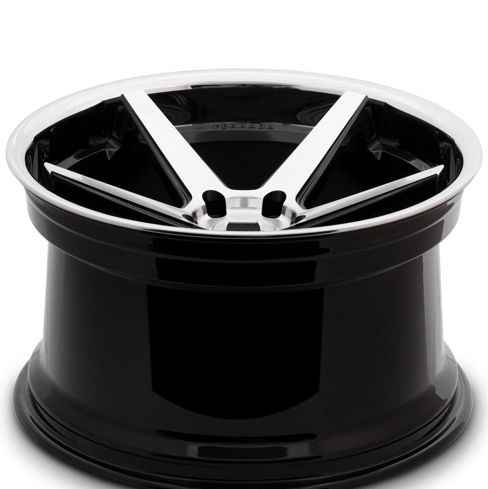 22x9.5 Ferrada FR3 Machine Black w/Chrome Lip Wheel-C-Dub Tech