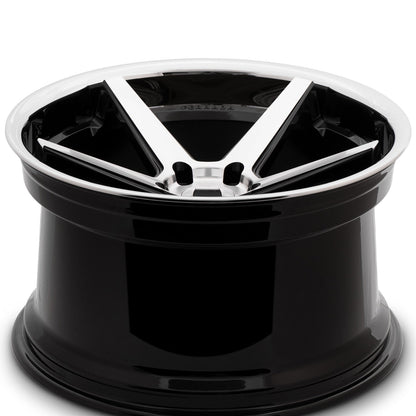 22x9.5 Ferrada FR3 Machine Black w/Chrome Lip Wheel-C-Dub Tech