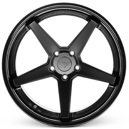 19" (Full Staggered Set) Ferrada FR3 19x8.5 19x10.5 Matte Black w/Gloss Black Lip Wheels-C-Dub Tech