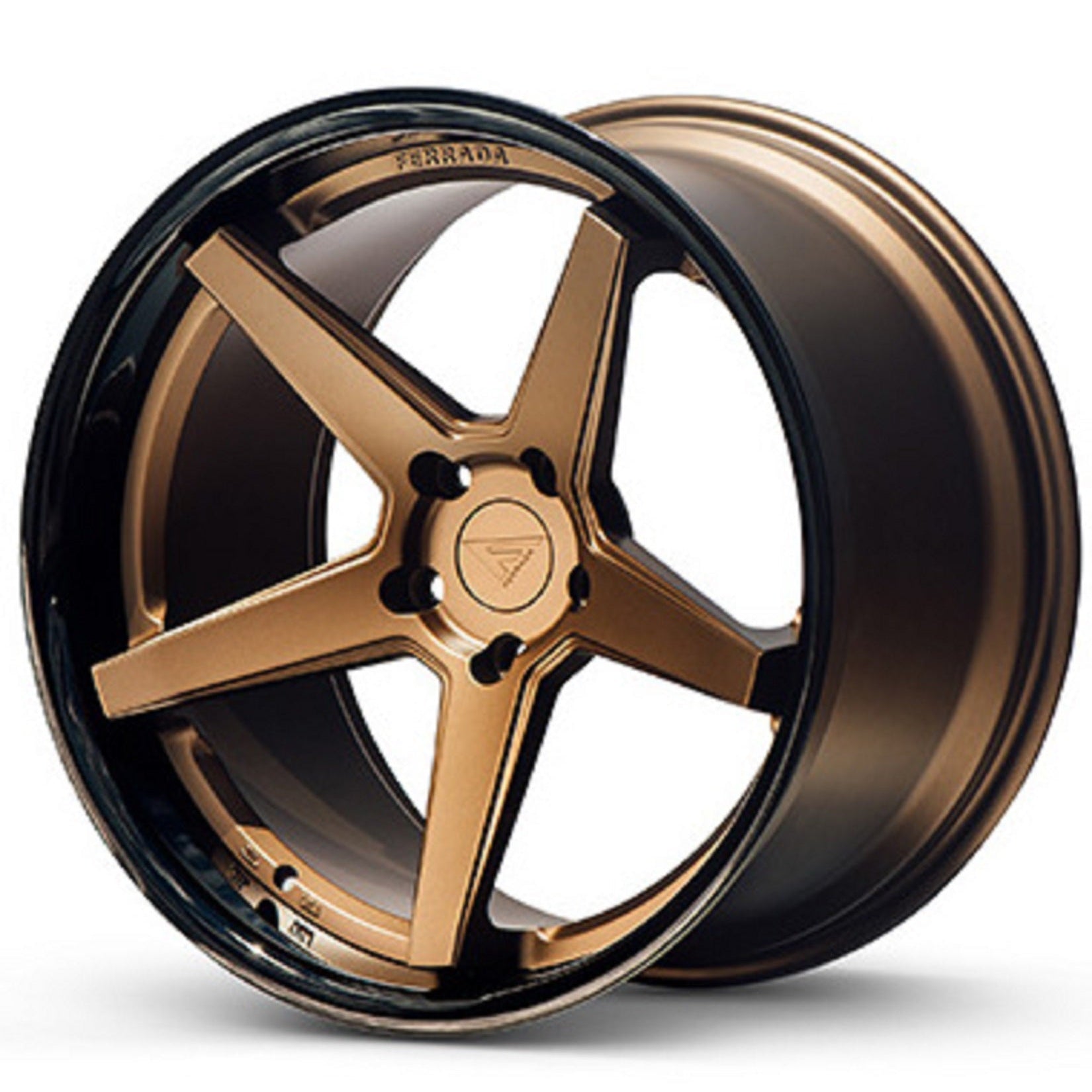 19" (Full Staggered Set) Ferrada FR3 19x8.5 19x9.5 Matte Bronze w/Gloss Black Lip Wheels-C-Dub Tech