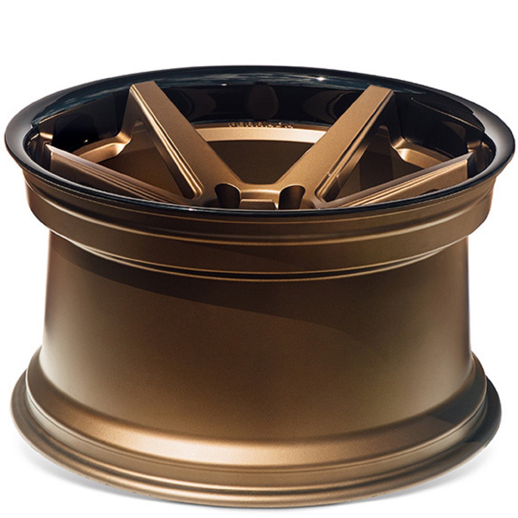19" (Full Staggered Set) Ferrada FR3 19x8.5 19x9.5 Matte Bronze w/Gloss Black Lip Wheels-C-Dub Tech