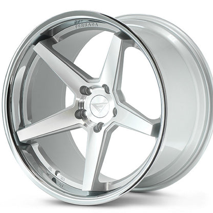 19x9.5 Ferrada FR3 Machine Silver w/Chrome Lip Wheel-C-Dub Tech