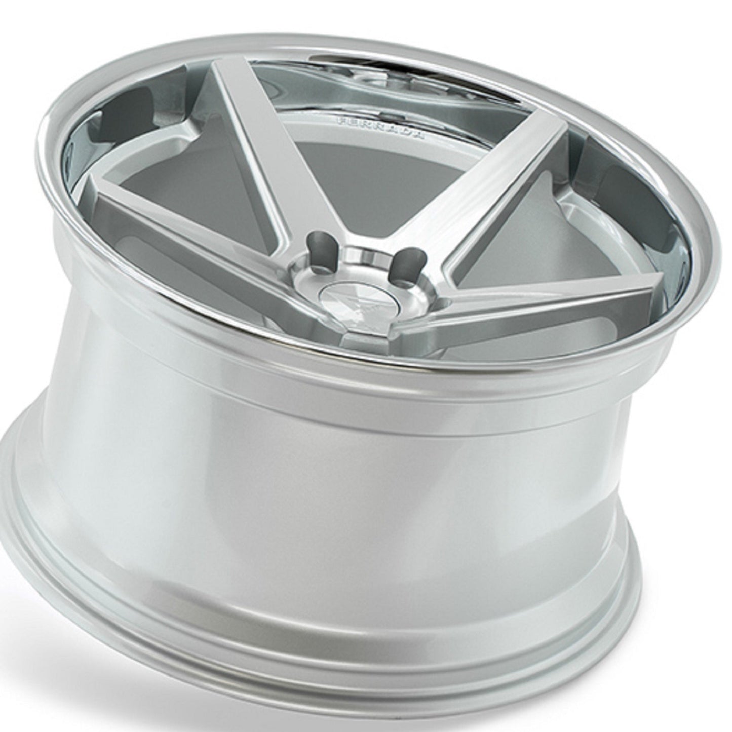 19" (Full Staggered Set) Ferrada FR3 19x8.5 19x9.5 Machine Silver w/ Chrome Lip Wheels-C-Dub Tech
